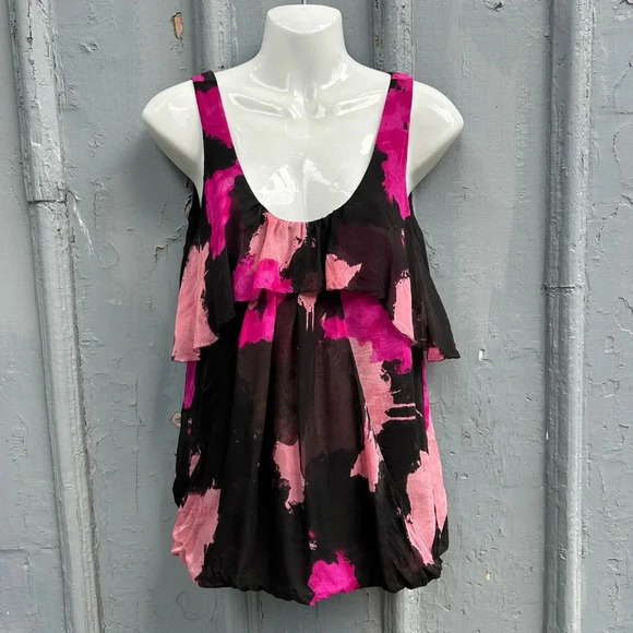 Diane Von Furstenberg Silk Ananas Blouse, size 4 - Picture 1 of 9